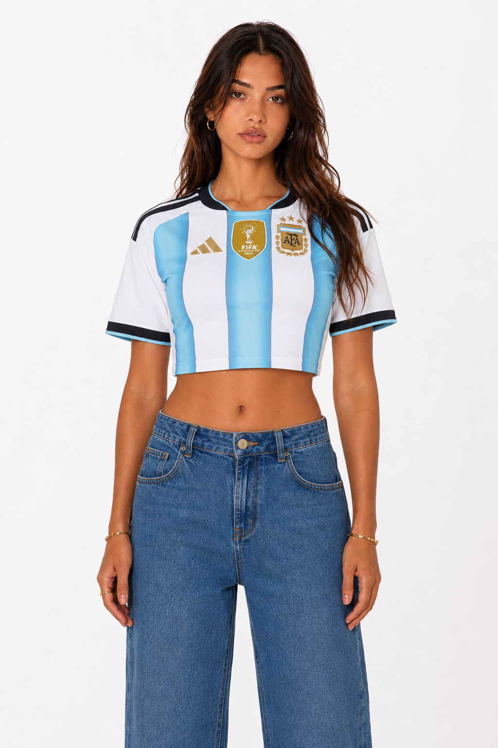 Argentina Women's Cropped Jersey (Home)